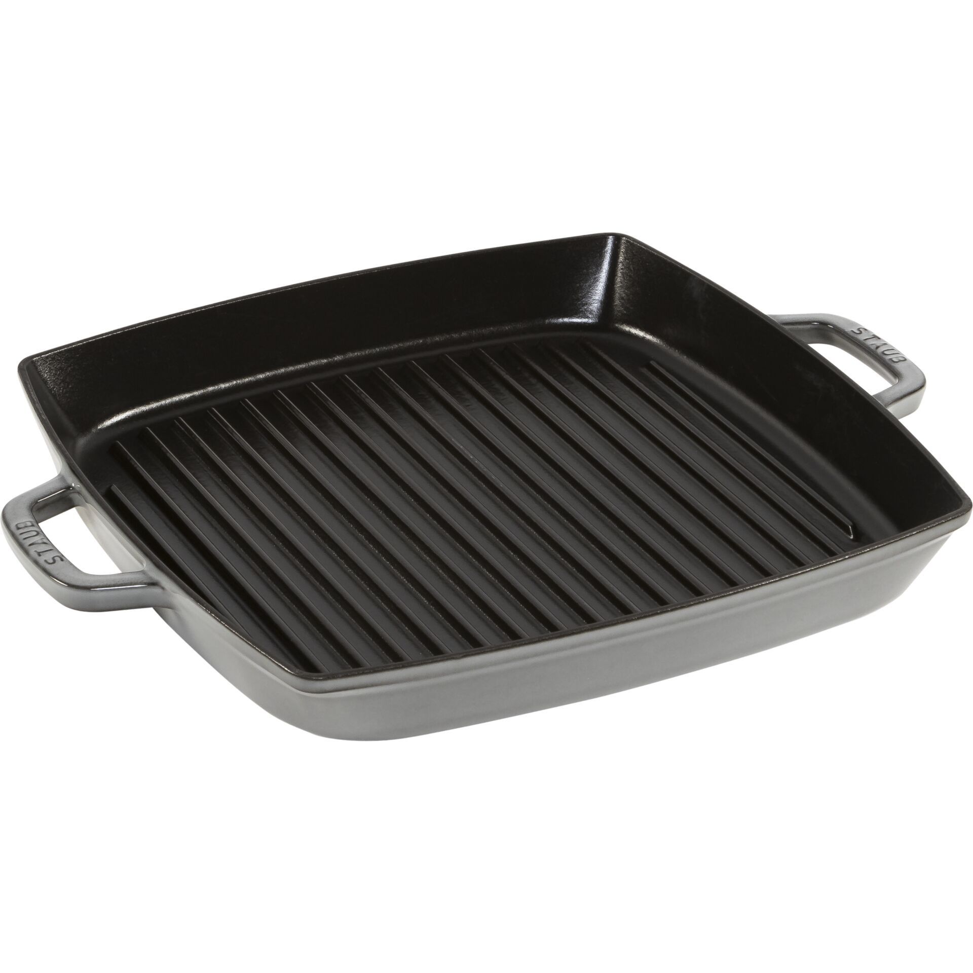 STAUB Square cast iron grill pan with two handles 33 cm  graphite