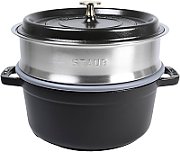 Round cast iron pot with Staub insert - 3.8 ltr  Black
