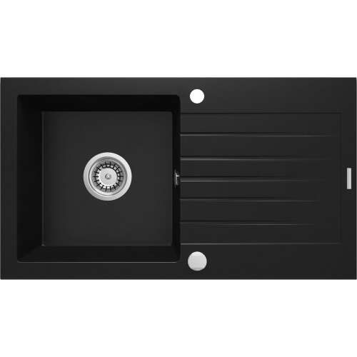 1-BOWL GRANITE SINK WITH DRAINER DEANTE BLACK ZORBA