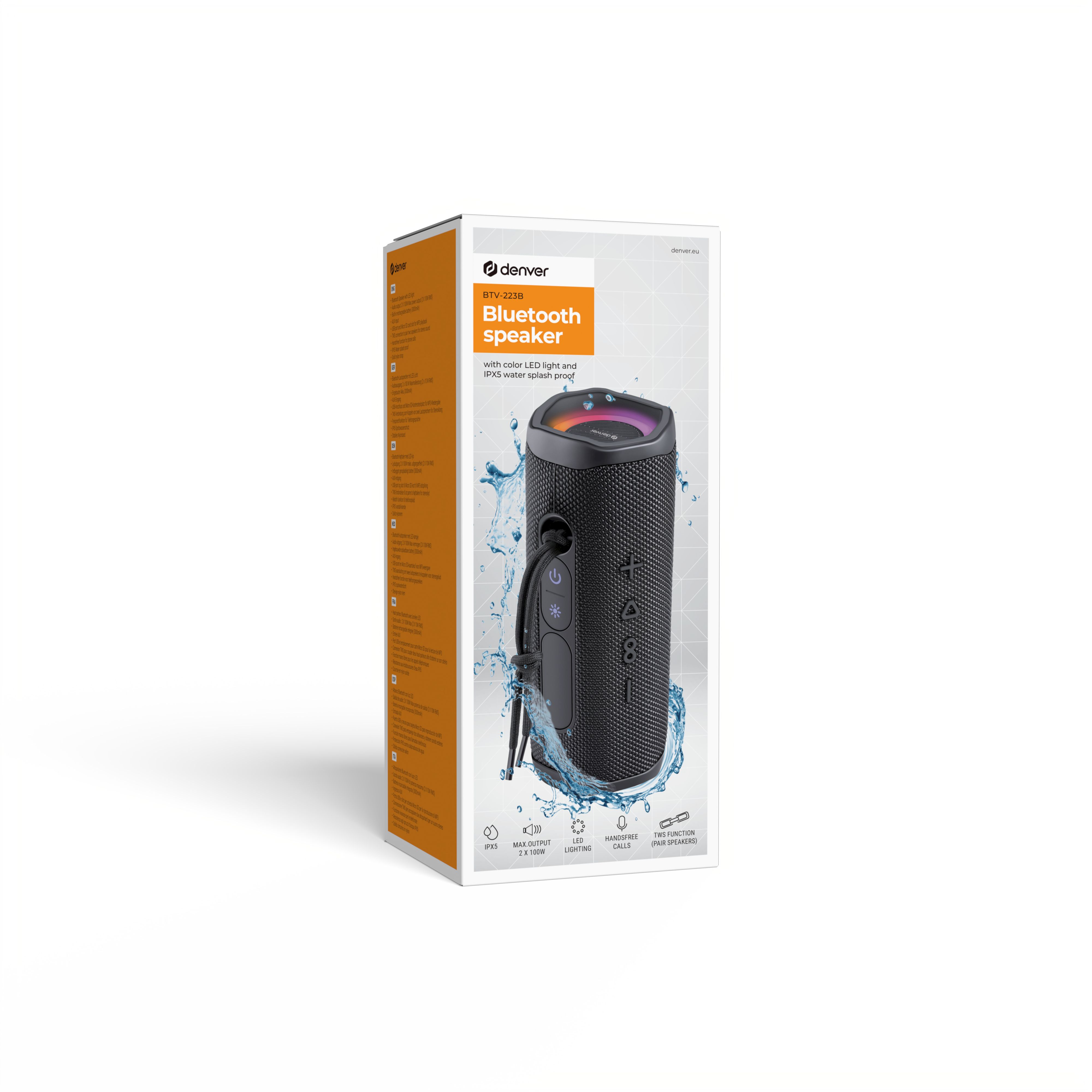 Denver BTV-223B BLACK portable/party speaker 20 W