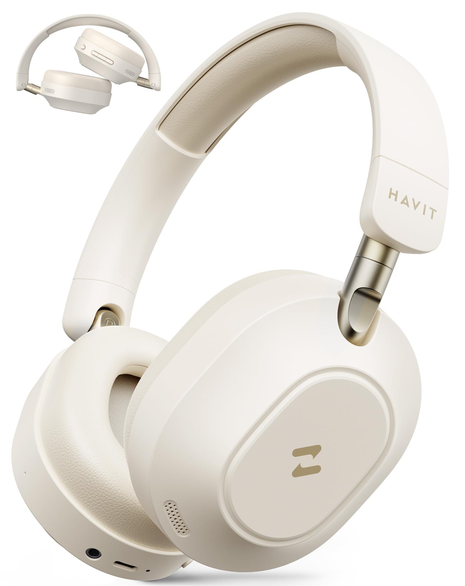 Havit H668BT - BT cordless headphones  beige
