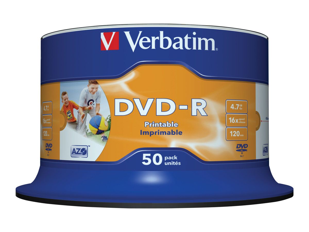 VERBATIM 43533 Verbatim DVD-R 4.7GB, 16x, spindle, Wide printabil , 50 bucati_1