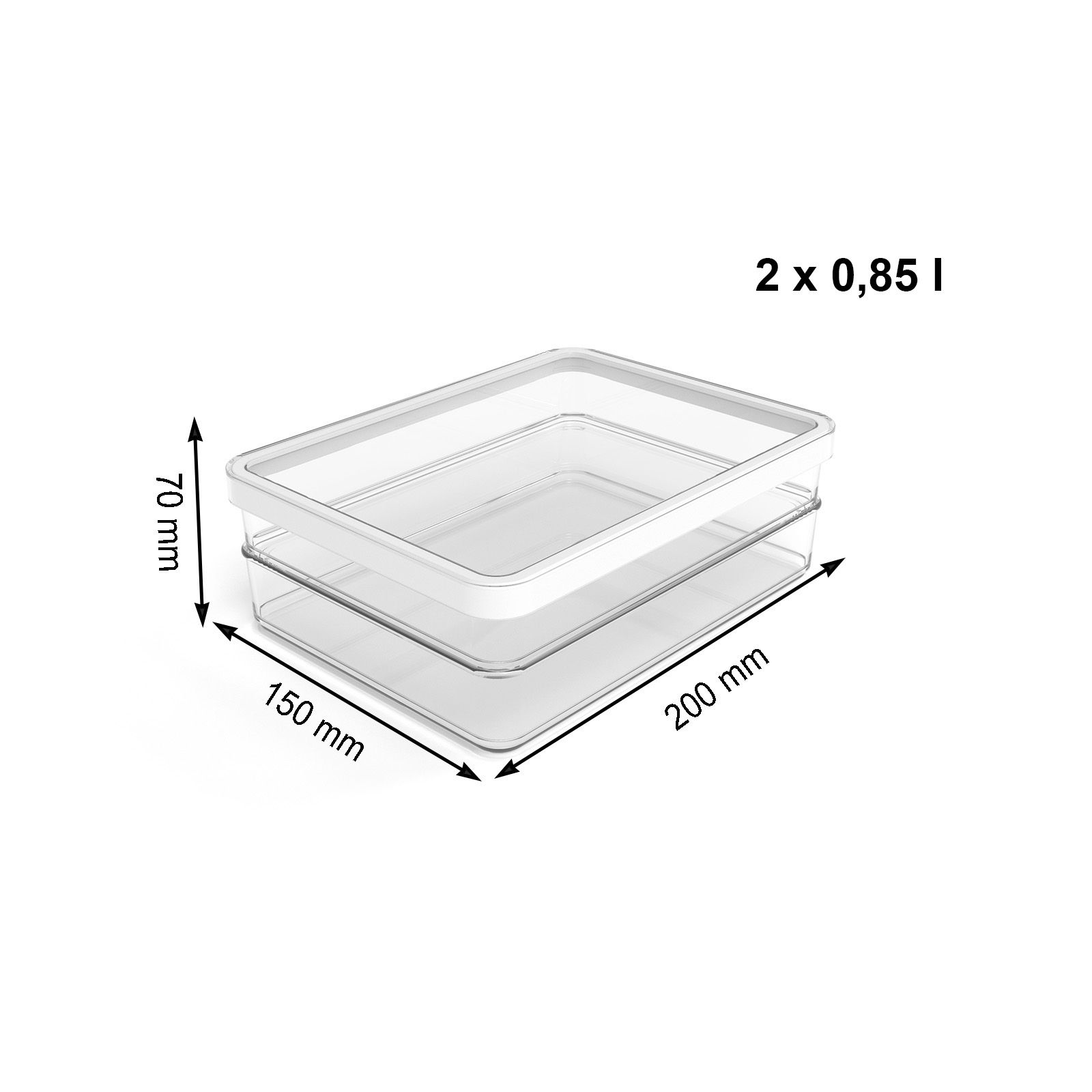 ROTHO Rondo Loft - food storage container  - 2 x 0 85l