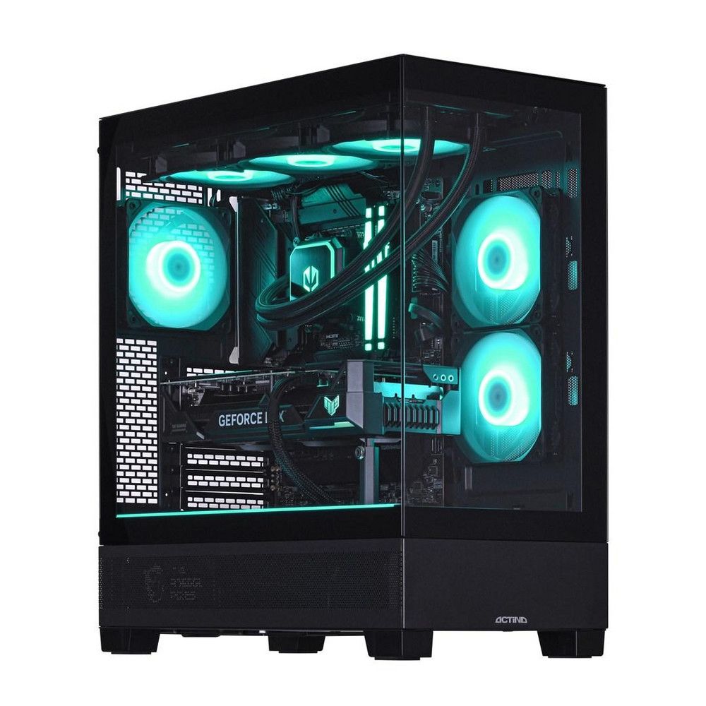 Desktop PC Actina Midi Tower, AMD 9800X3D (8 C / 16 T, 4.7 GHz - 5.2 GHz), 32 GB RAM, 2 TB SSD, NVIDIA GeForce RTX 5080 16 GB, Fara sistem de operare