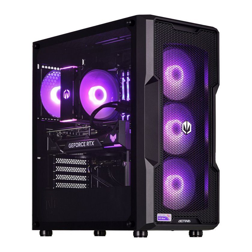 Desktop PC Actina Midi Tower, AMD Ryzen 5 7600 (6 C / 12 T, 3.8 GHz - 5.1 GHz), 32 GB RAM, 1 TB SSD, AMD Radeon RX 7800 XT 16 GB, Fara sistem de operare