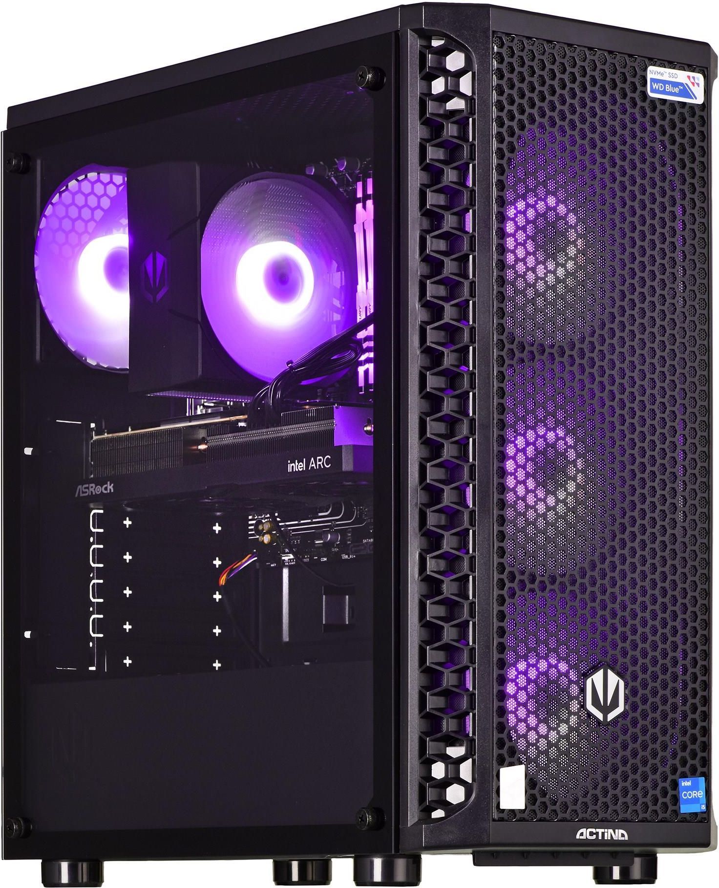 Desktop PC Actina Midi Tower, AMD 5600 (6 C / 12 T, 3.5 GHz - 4.4 GHz), 32 GB RAM, 1 TB SSD, AMD RX 7700 XT 12 GB, Fara sistem de operare