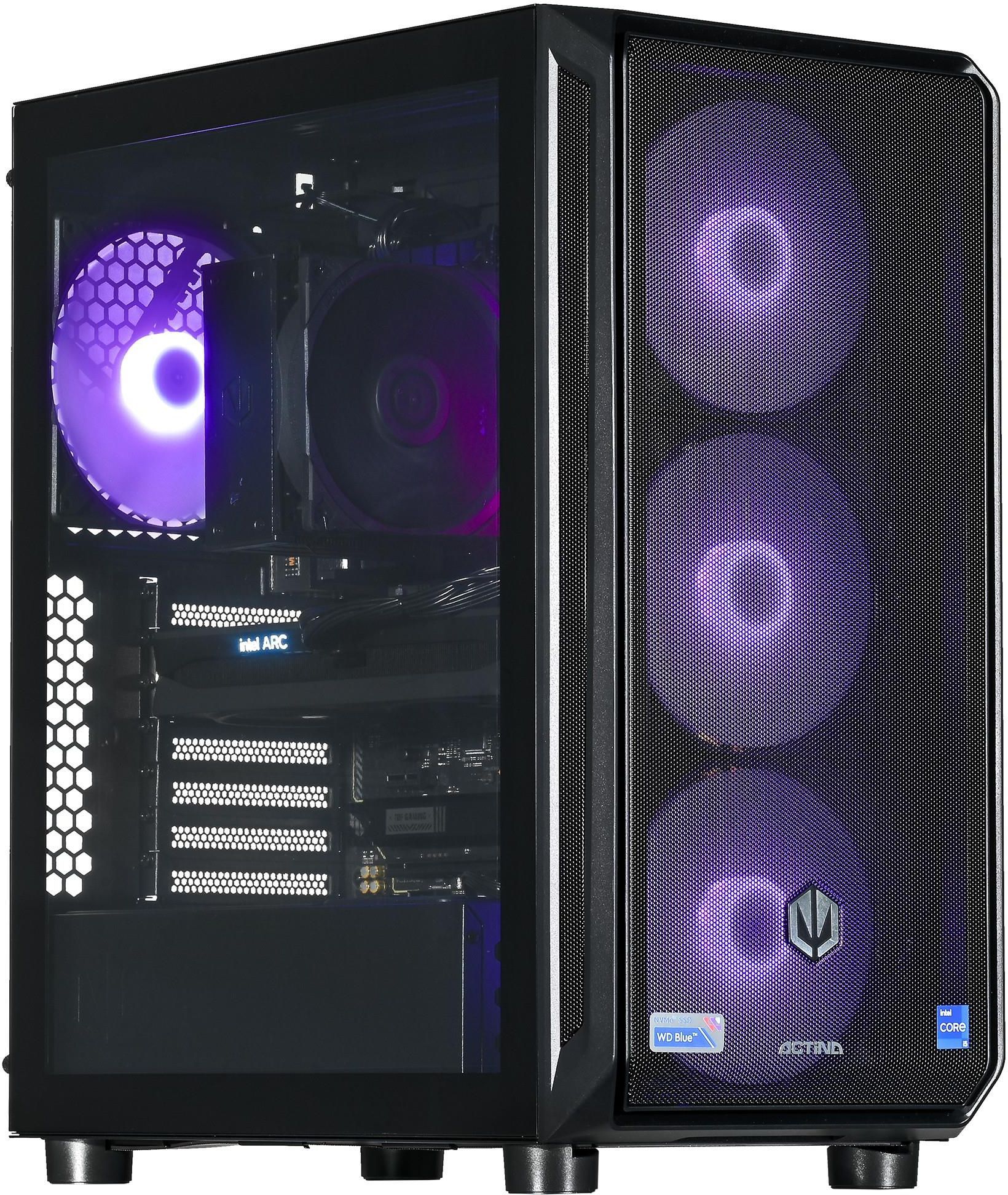 Desktop PC Actina Midi Tower, Intel i5-14400F (10 C / 16 T, 2.5 GHz - 4.7 GHz), 32 GB RAM, 1 TB SSD, Intel B580 12 GB, Fara sistem de operare