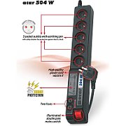 KERG power strip with switch 4 sockets 3m-10A