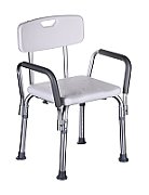 Shower chair with backrest and armrests