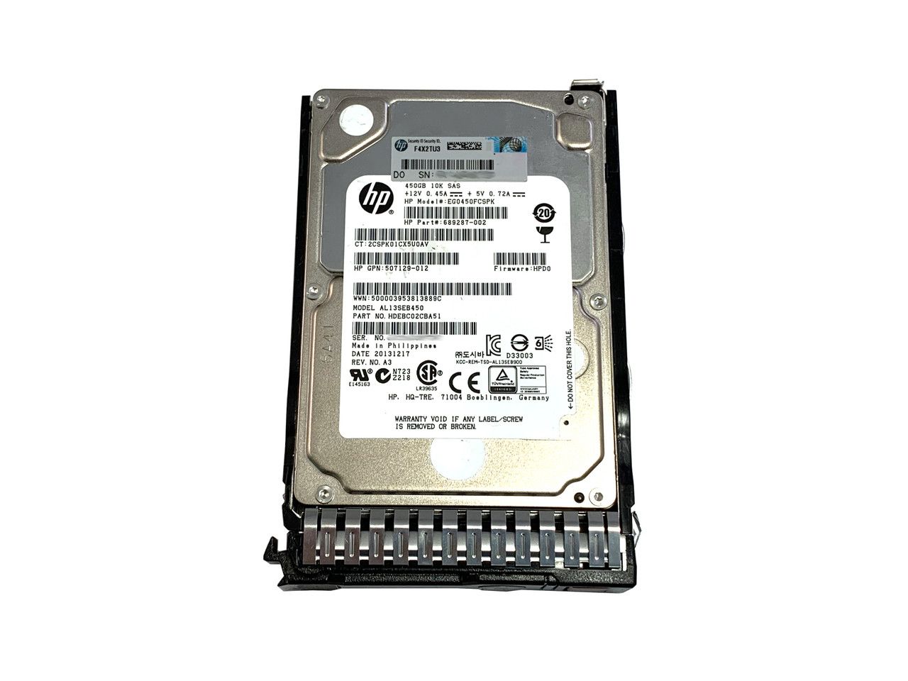 Hewlett Packard Enterprise 450GB 6G SAS SFF 2.5  450 Giga Bites