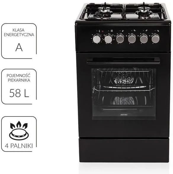 MPM MPM-56-KGM-12B Gas/electric cooker Black