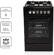 MPM MPM-56-KGM-12B Gas/electric cooker Black