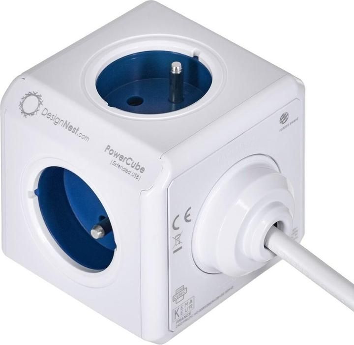 Allocacoc 2402BL/FREUPC power extension 1.5 m 4 AC outlet(s) Indoor Blue  White