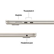 Laptop Apple MacBook Air 13 MW0Y3ZE/A, 13.6 inch 2560 x 1664, Apple M4 10-Core (10 C / 10 T), 16 GB RAM, 256 GB SSD, Apple 8-Core GPU, Mac OS, Starlight