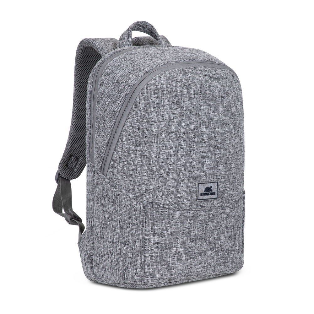 RIVACASE Anvik 15.6  laptop backpack  15L  gray  waterproof fabric  pockets for 10.5  tablet  smartphone  documents  accessories  bottle