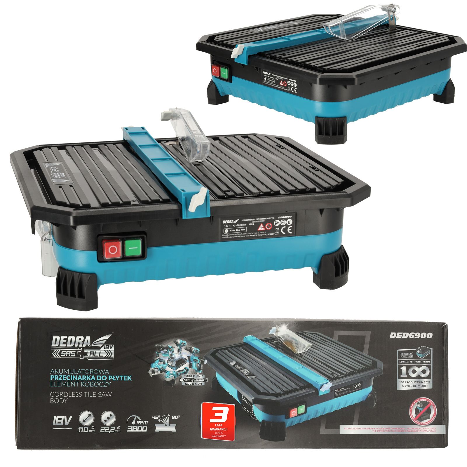 Dedra 18V cordless tile cutter