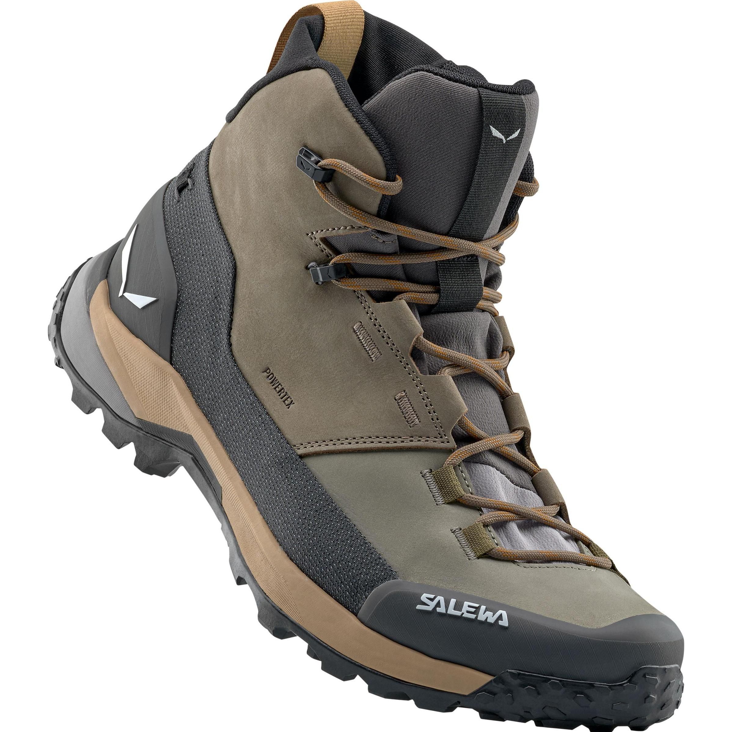 SALEWA Puez Leather Mid PTX-Bungee Cord-Onyx UK 45