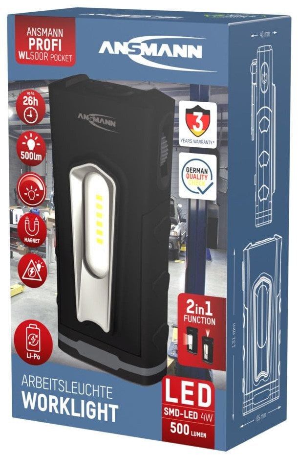 Pocket LED worklight  rechargeable  500 lm
