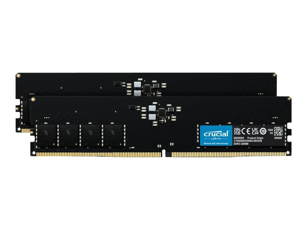 Memorie Crucial CT2K32G56C46U5 64 GB DDR5 5600 MHz CL46, kit 2 x 32 GB, XMP 3.0/AMD EXPO, Negru