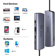 Unitek Hub 9in1 USB C Gigabit Ethernet HDMI VGA 3x USB A PD Card Reader 100W