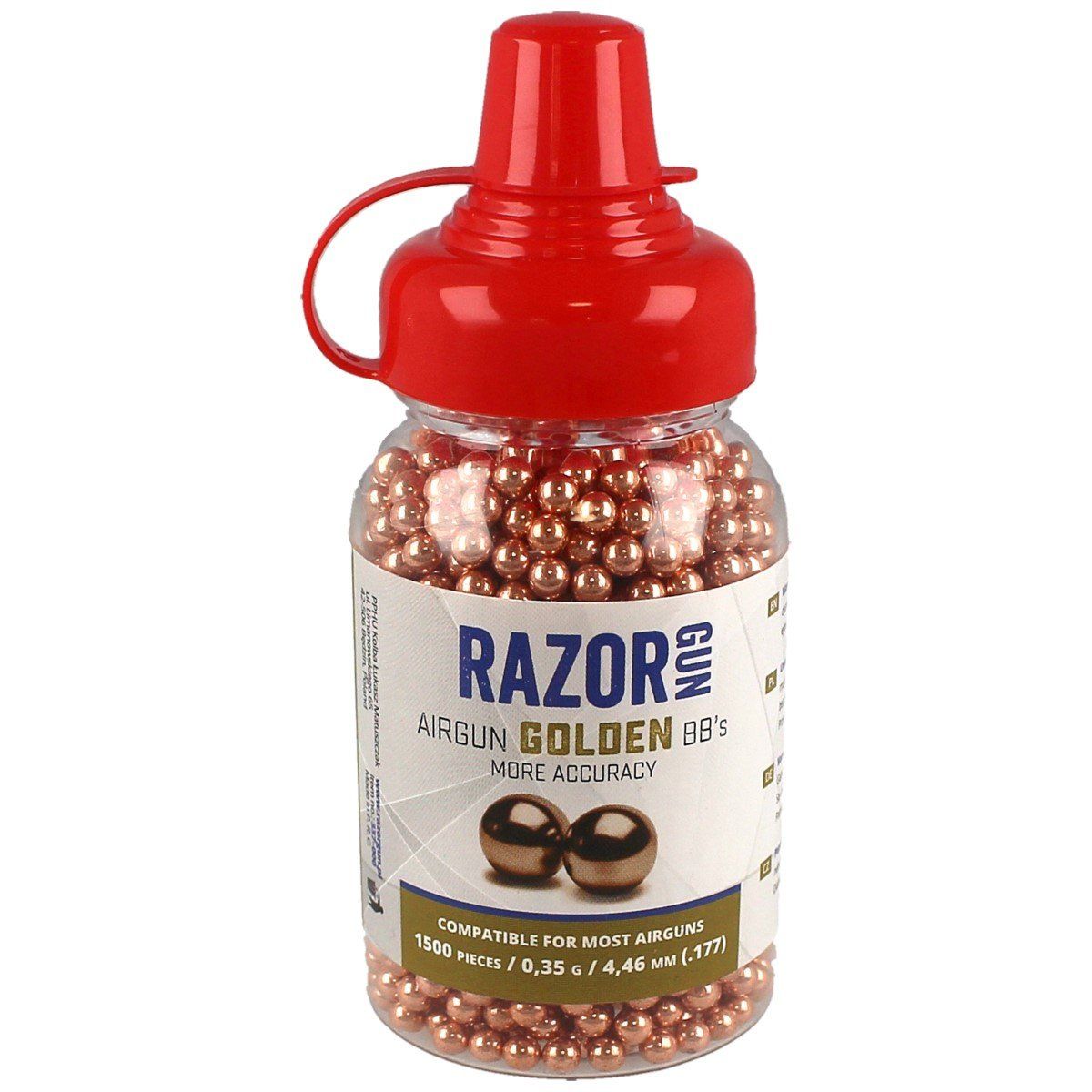 4.46 mm BBs RazorGun Golden steel ball shot 1500 pcs.