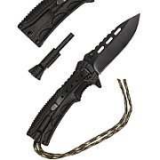 Mil-Tec Paracord folding knife with flintlock - Camo