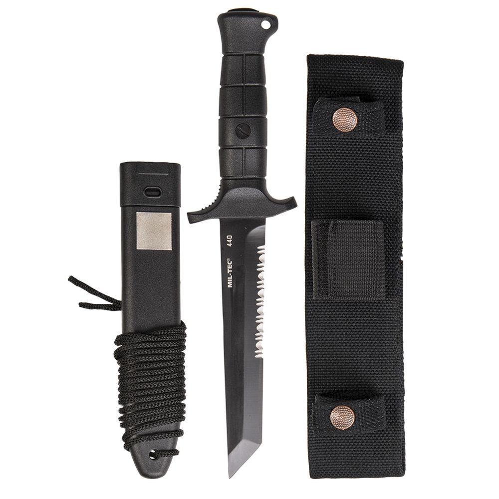 Mil-Tec German Combat Knife Black 2000 steel 440