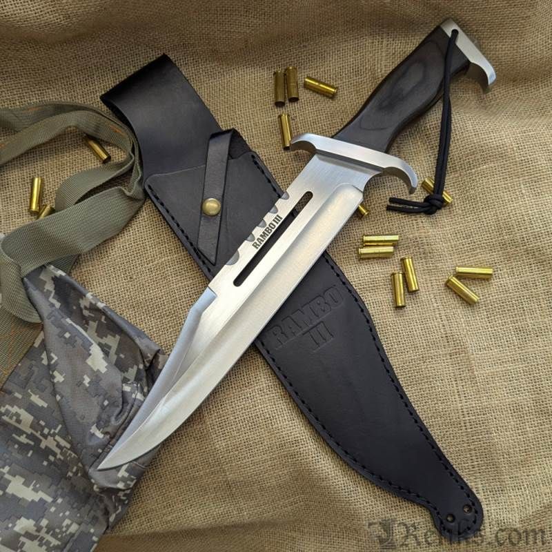 Cinema Classic Rambo I Large knife with leather scabbard CC-H1 360 mm Black