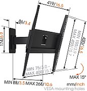Vogels | Wall mount | MA3030-A1 | Full motion | 32-65   | Maximum weight (capacity) 25 kg | Black
