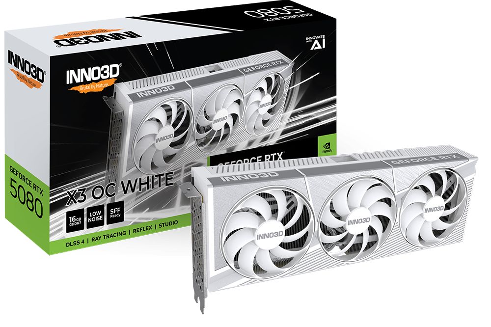 Placa video Inno3D GeForce RTX 5080 X3 OC WHITE 16 GB GDDR7 256 bit