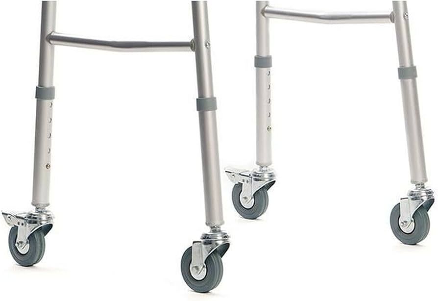 Walking frame rehabilitation with 4 wheels