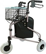 Practical tricycle walker with basket and bag