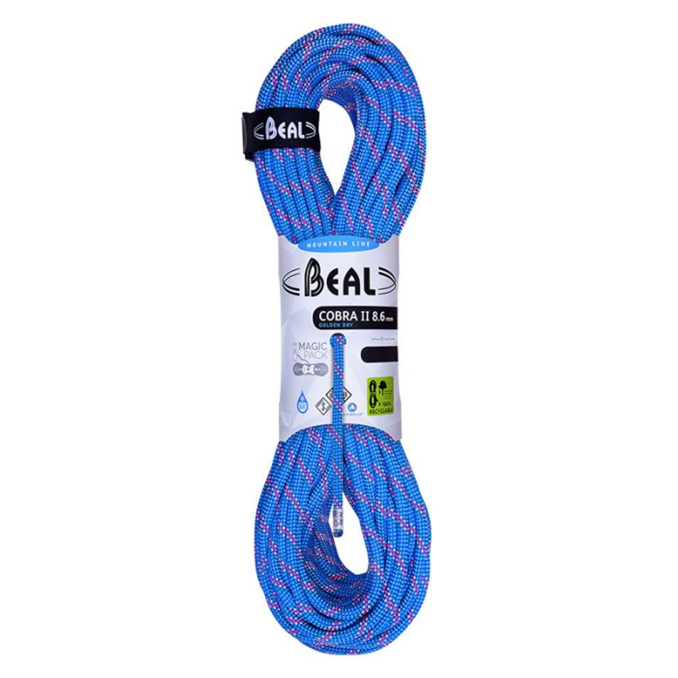 BEAL rope cobra 8.6mm 50m golden dry-blue
