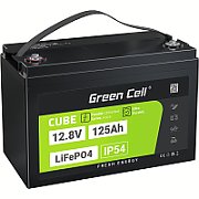 Green Cell Žalias Cell CUBE LiFePO4 125Ah 12 8V 1600Wh liio geležies fosfato baterija kemperiui  sauls energijai  neprijungtai prie tinklo  laivui Lithium Iron Phosphate (LiFePO4) 12.8 V