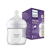 Biberon Philips Avent Natural Response SCY900/01, 125 ml, tetina care functioneaza ca sanul mamei, cu debit 2, tetina fara scurgeri, +0 luni, fara BPA, usor de curatat