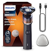 Aparat de ras PHILIPS Seria 5000 X5012/00, barbierit umed/uscat, tehnologie SkinProtect, capete flexibile 360, 50 de min, lame ComfortCut, Crom/Portocaliu