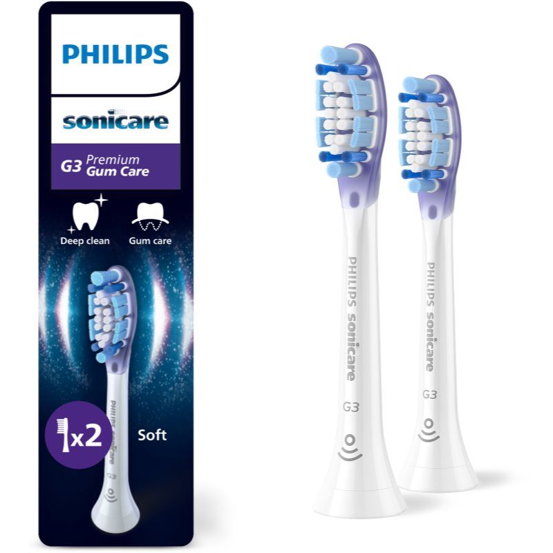 Rezerve PHILIPS Sonicare Gum Care HX9052/87, Pachet de 2 capete de periere, Standard, Click-on, Sincronizarea modurilor BrushSync, Alb, L x A x I (mm) 60x25.7x230.5