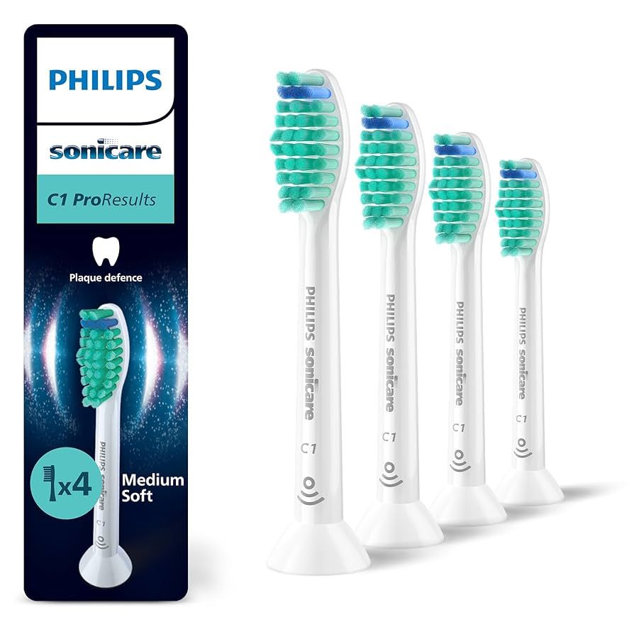 Rezerve PHILIPS Sonicare Pro Results HX6014/87, Pachet de 4 capete de periere, Standard, Click-on, Sincronizarea modurilor BrushSync, Alb, L x A x I (mm) 25.7x60x230.5