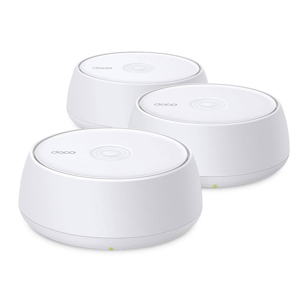TP-LINK BE3600 Whole Home Mesh Wi-Fi 7 System SPEED: 688 Mbps at 2.4 GHz + 2882 Mbps at 5 GHz SPEC: Internal Antennas, 2 × 1 Gigabit Ports (WAN/LAN auto-sensing), 160MHz for 5 GHz, 4-Stream FEATURE: Deco App, Router/AP Mode, IPv6, IPTV, HomeShield (Parental Controls, Antivirus, QoS, Reports), AI Mesh