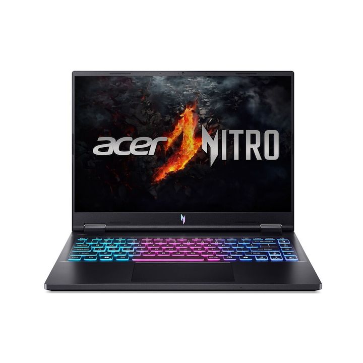 Laptop Acer Nitro 14 AN14-41-R8K8, 14.5 inch 2560 x 1600, AMD 8845HS (8 C / 16 T, 3.8 GHz - 5.1 GHz, 8 MB + 16 MB cache, 12 W), 32 GB LPDDR5x, 1 TB SSD, Nvidia GeForce RTX 4060, Fara sistem de operare, Negru