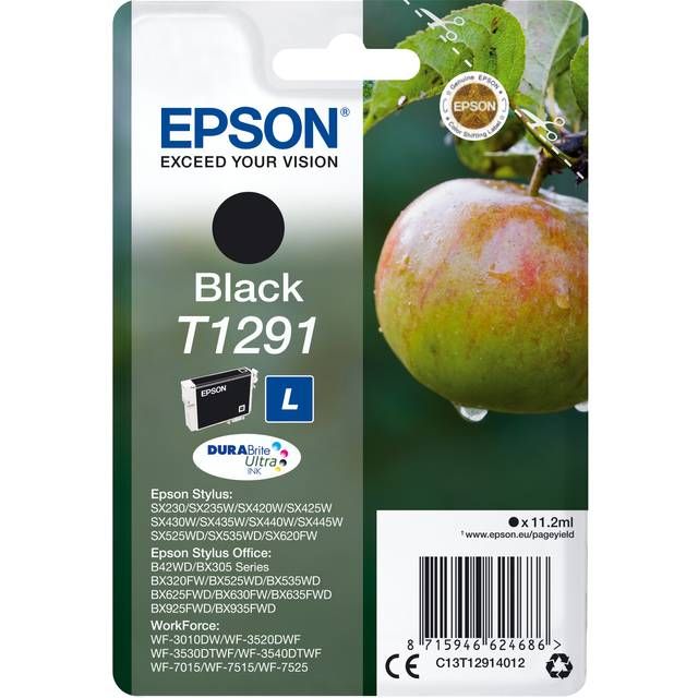 Epson Apple Singlepack Black T1291 DURABrite Ultra Ink