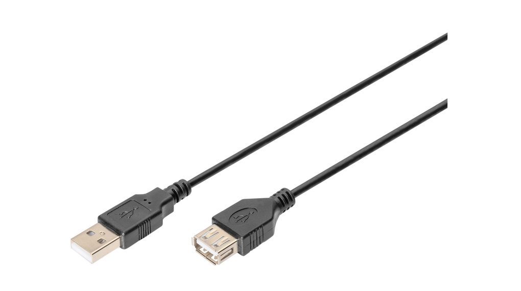 Digitus AK-300200-018-S cabluri USB USB 2.0 1,8 m USB A Negru