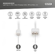 Digitus DB-600106-020-W cablu Lightning 2 m Alb