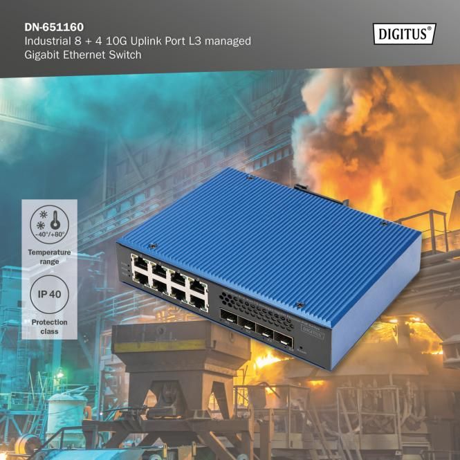 Digitus DN-651160 switch-uri Gestionate L2/L3 Gigabit Ethernet (10/100/1000) Negru, Albastru