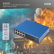 Digitus DN-651160 switch-uri Gestionate L2/L3 Gigabit Ethernet (10/100/1000) Negru, Albastru