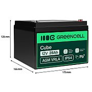 Green Cell AGM55 baterie auto AGM (Strat Separator din Fibră de Sticlă) 28 Ah 12 V