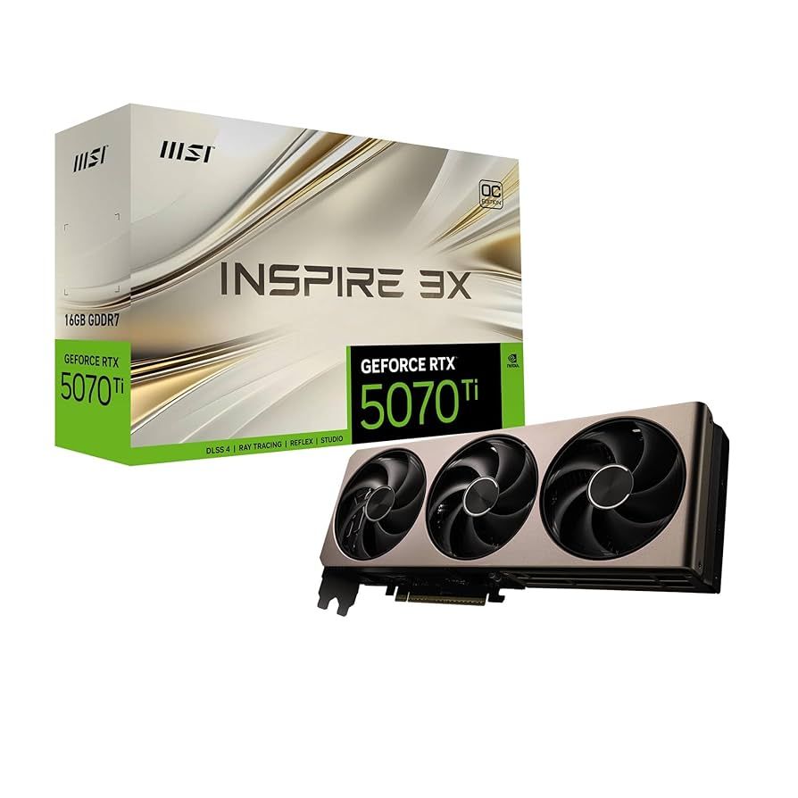 MSI VGA 16GB RTX5070TI INSPIRE 3X OC 3xDP/HDMI GeForce RTX 5070 Ti 16G INSPIRE 3X OC
