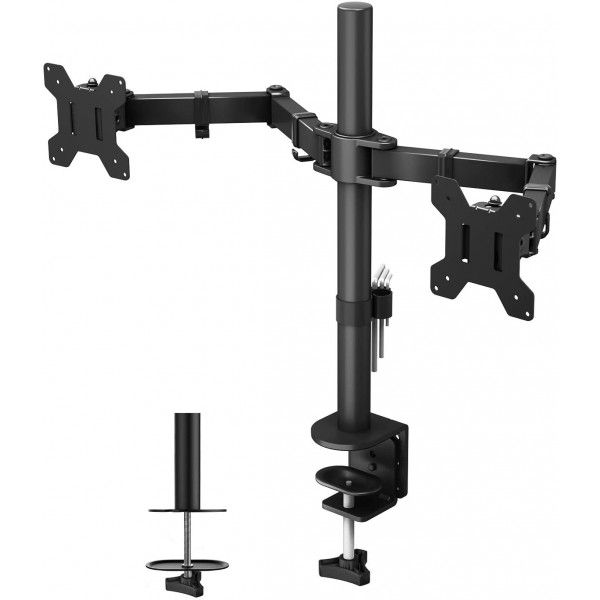 Techly ICA-LCD 382-D sistem montare monitor/stand 68,6 cm (27 ) Birou Negru