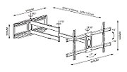 Uchwyt ścienny do TV 42-80  LED/LCD 70kg obrotowy długi