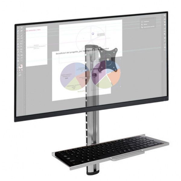 Techly ICA-PLW 01 sistem montare monitor/stand 68,6 cm (27 ) De perete Argint